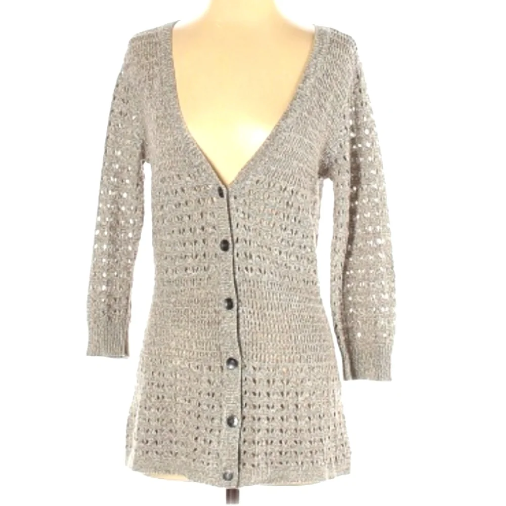 DKNY Jeans Women's V-neck Button-down Cardigan - Picture 1 of 8